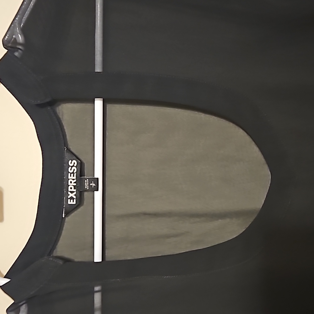Express black sheer low neck line tunic top - Picture 4 of 5